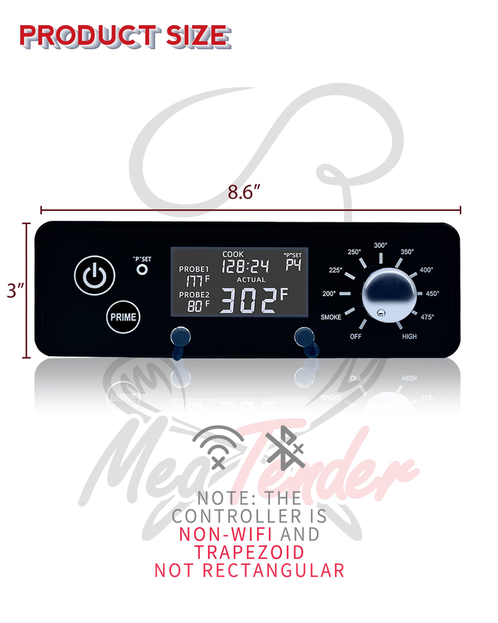 Pellets For Smoker Grill Rectangular PID Control Panel NO WiFi