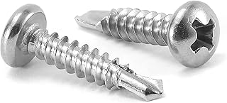 #8 x 3/4" Sheet Metal Screws 100Pcs 410 Stainless Steel Pan Head Fast Self Tapping Screws by SG TZH