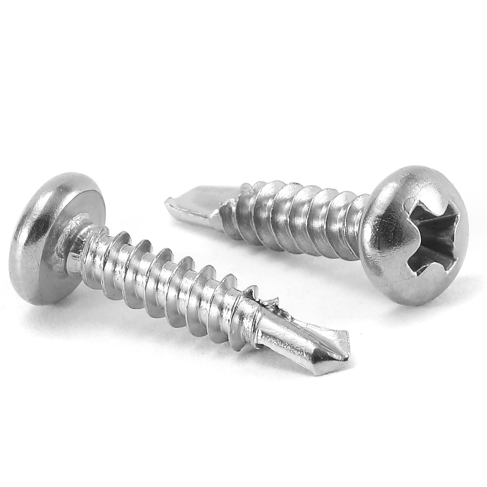 #8 x 3/4" Sheet Metal Screws 100Pcs 410 Stainless Steel Pan Head Fast Self Tapping Screws by SG TZH