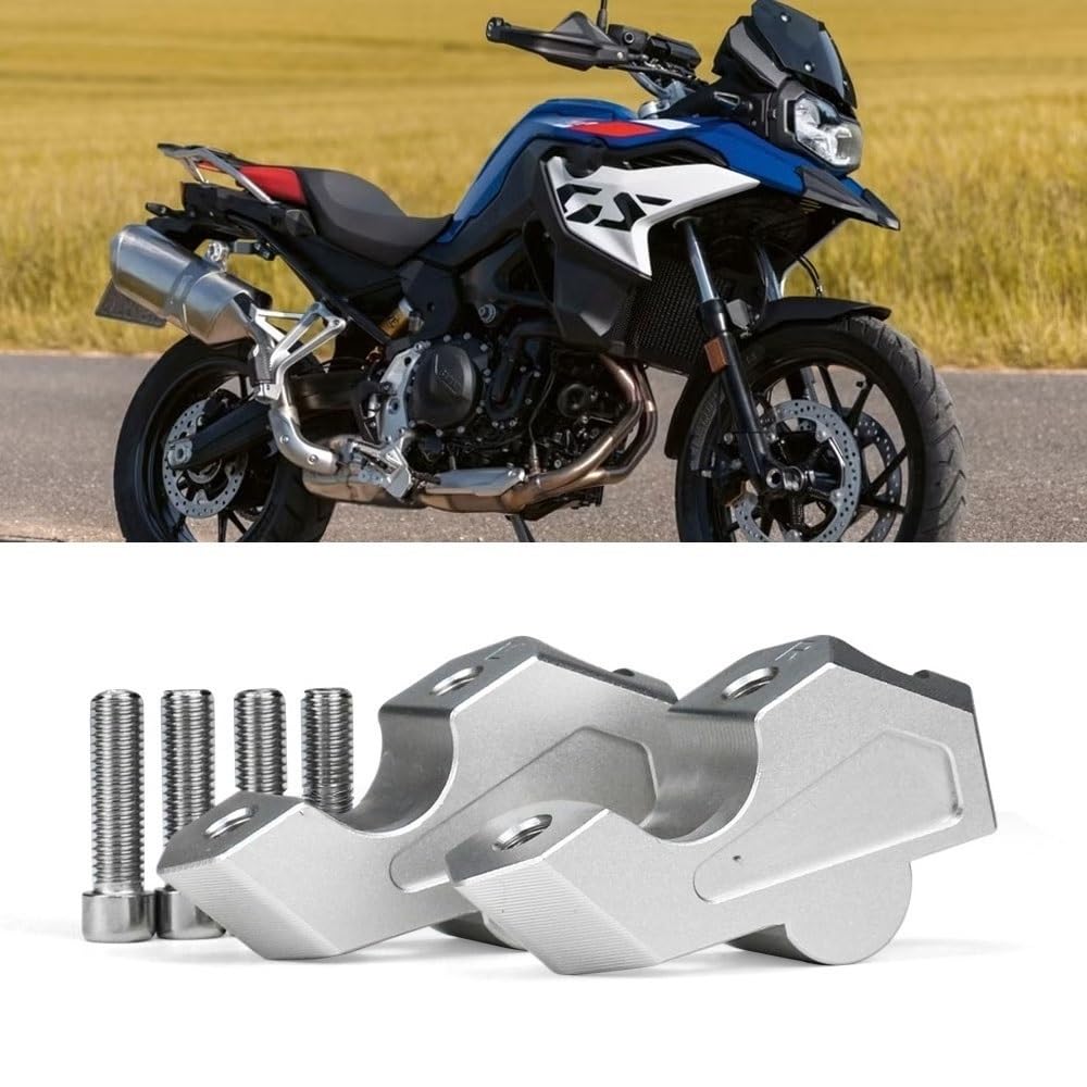 Riser Manubrio Moto Adatto Per BMW F800GS F800 F 800 GS 2023 2024 2025 Accessori Maniglia Bar Indietro Movimento Ascensore(Silver-No Logo)