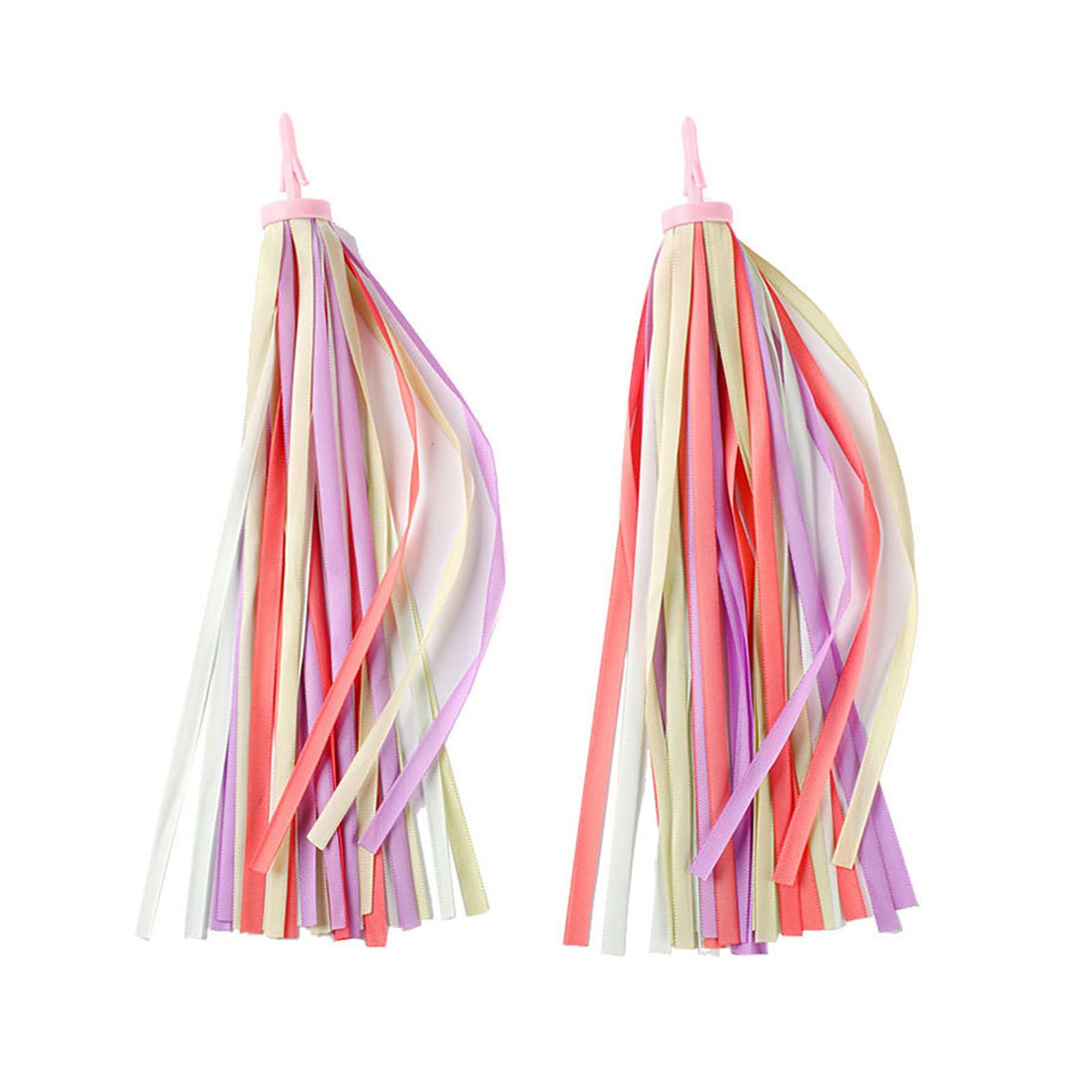 Maxtonser 2pack Colorful Handlebar Tassels Bike Streamers Scooters Tassels Rainbow for Bicycles Decoration
