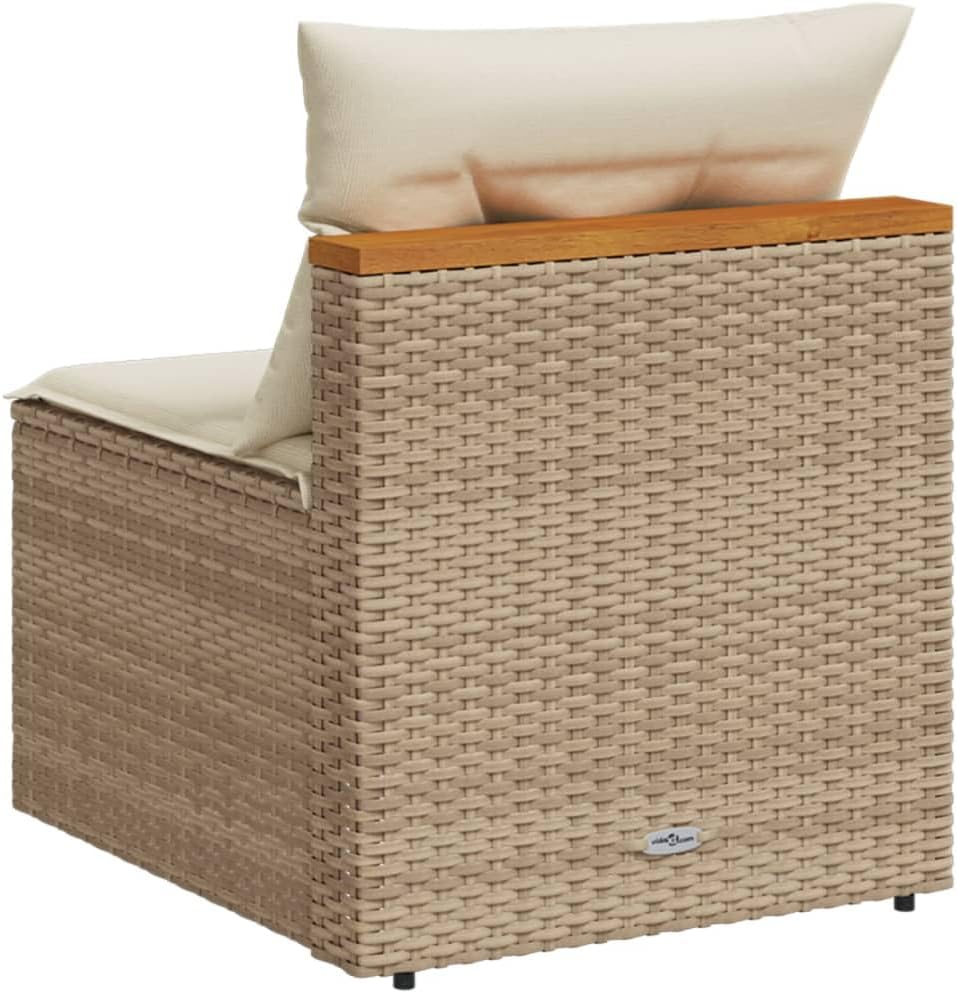 Beige PE Rattan Medium Modular Garden Sofa Square, Outdoor Lounge Set, Patio Furniture, Durable All-Weather Seating for Balcony & Terrace Patio Chair