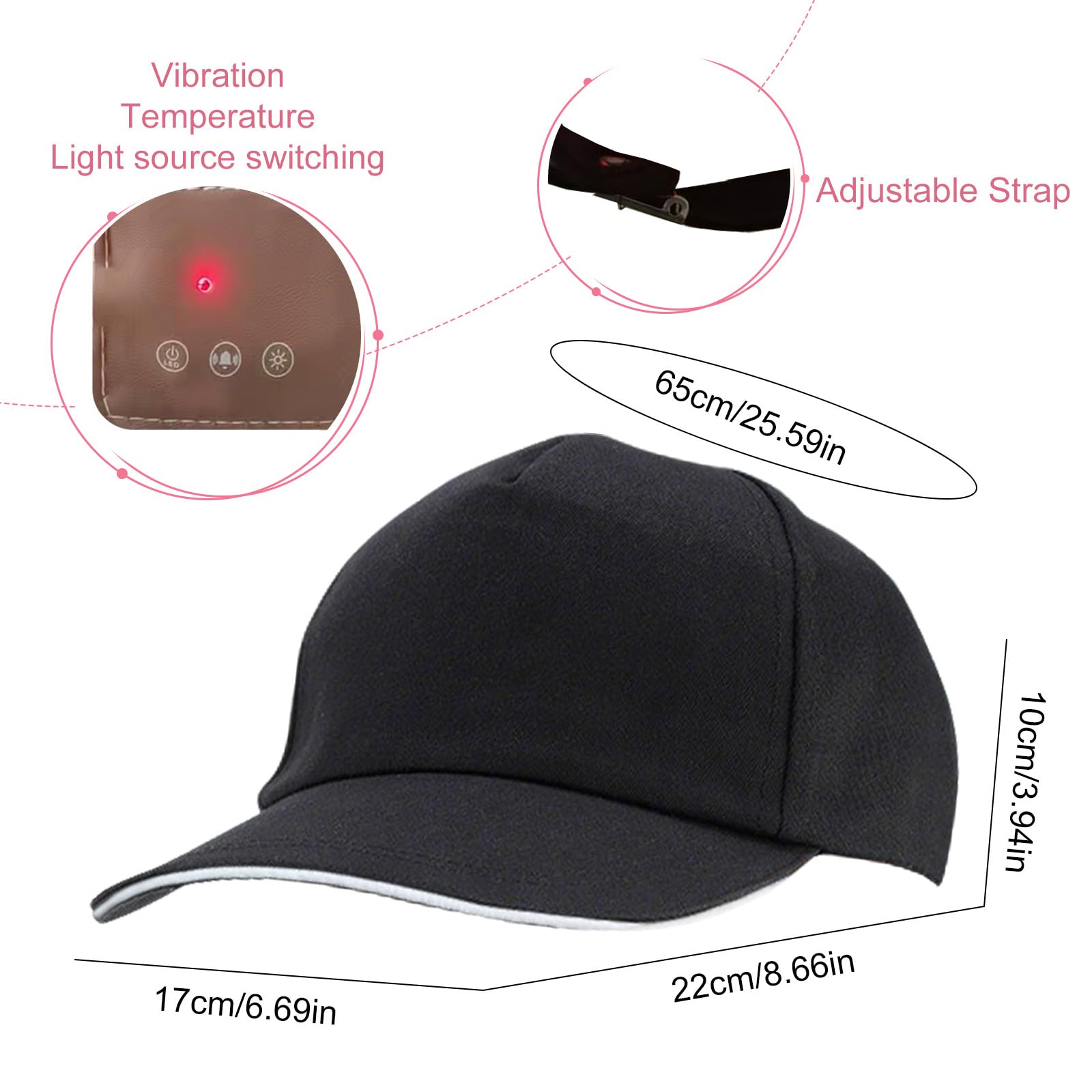 Bonnet de croissance capillaire, bonnet thérapeutique à perles LED (470 nm, 660 nm, 850 nm), rayonnement rouge et bleu, augmente l'activité des follicules pileux, soin capillaire anti-chute,