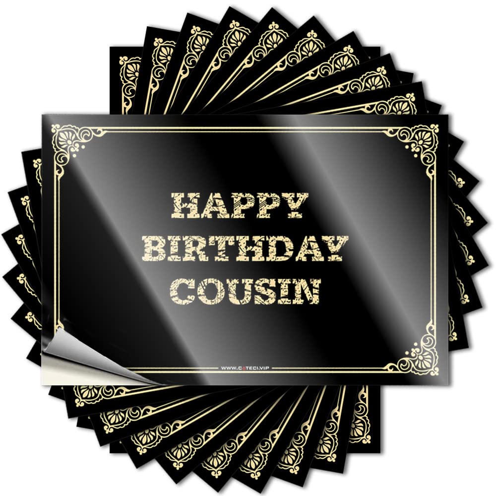 Teen Bedroom Decor, Sticker Alcohol Cover Happy Birthday Cousin | Unique Waterproof Vinyl Stickers(6X9CM)