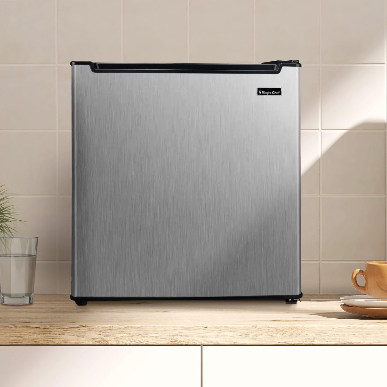 Magic Chef 1.7-cu. ft. Mini Fridge in Stainless Steel, Small Compact All Refrigerator with No Freezer for Bedroom, Apartment, Dorm Room, Office on Fridge.com