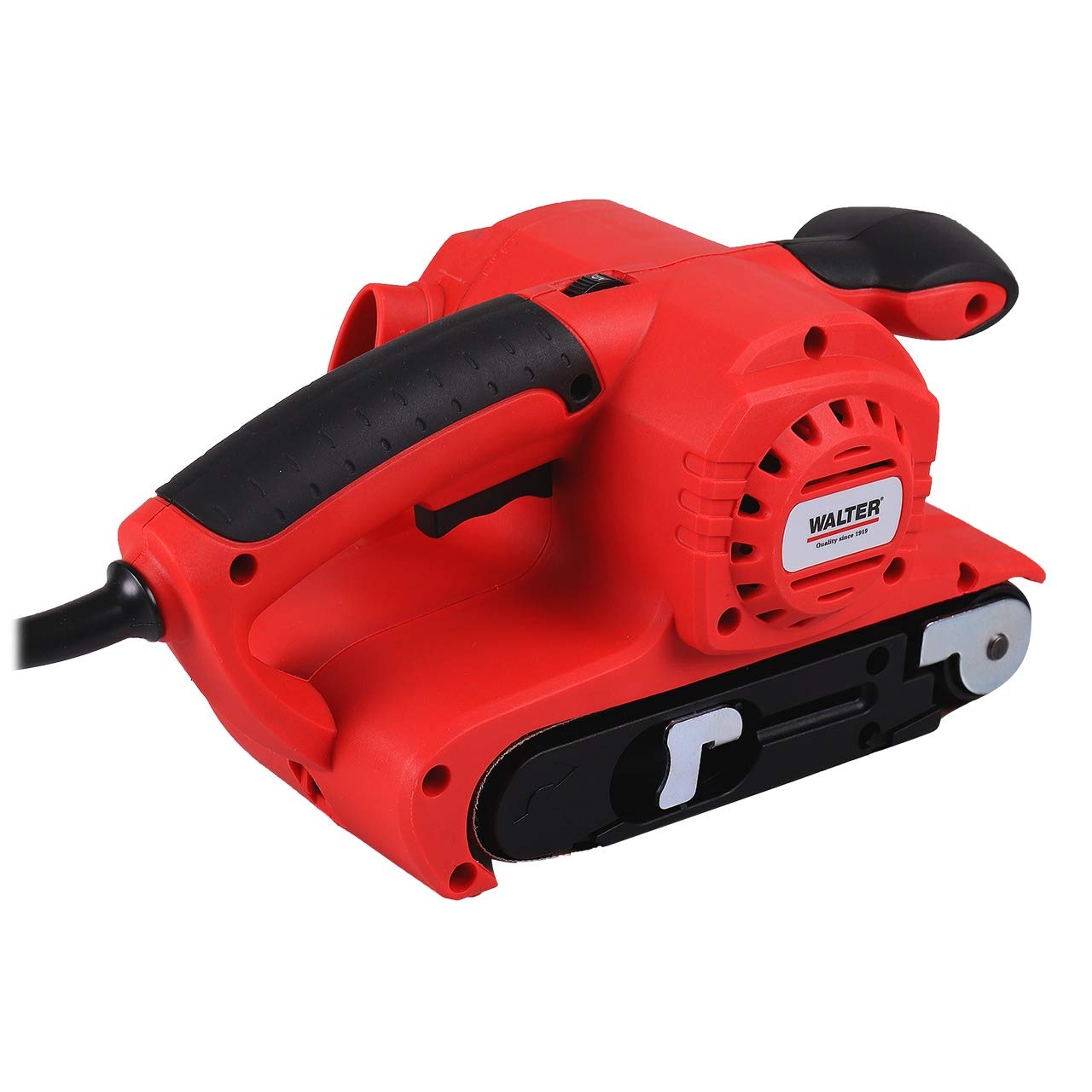 WALTER Bandschleifer 800 W, 1 Absaugabdapter, inkl. Staubsack, Schleifband 76 x 457 mm, Bandgeschwindigkeit: 0–380 m/min, werkzeugloser Schleifbandwechsel