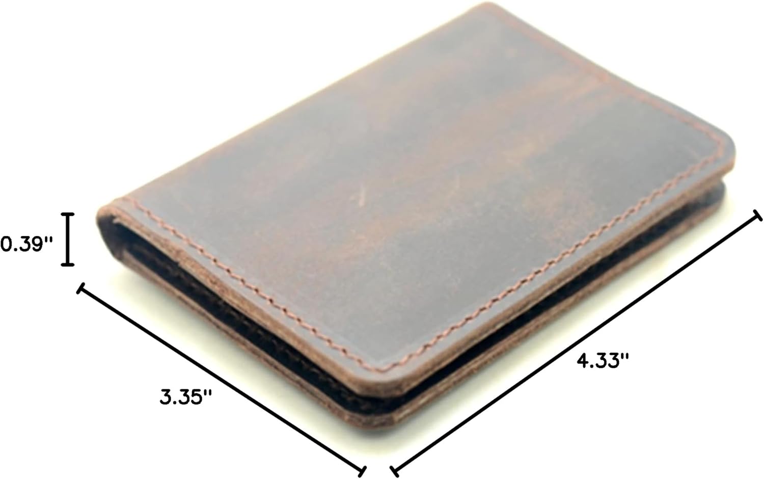 JJNUSA Handmade Men Minimalist Leather Wallet Card Holder Distressed Wallets for Gifts (Darkbrown) - Image 9