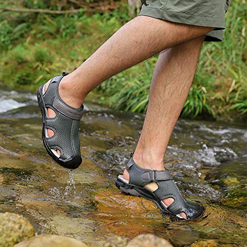 Image of CAMEL CROWN Men's Mesh Hiking Sandals Closed-Toe Beach Sandal for Athletic Outdoor Summer Waterproof