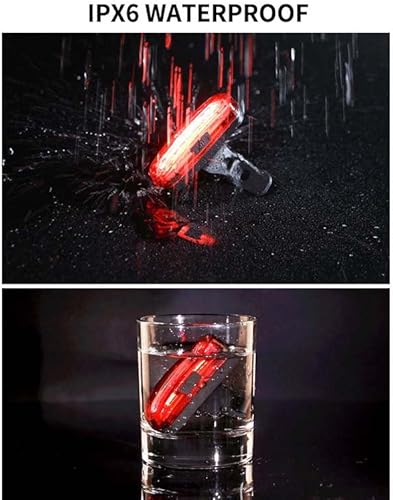 Miniatura 5 de Luz trasera LED recargable por USB, luces traseras superbrillantes de 3 colores, resistente al agua, IPX6, resistente a los golpes, paquete de 1