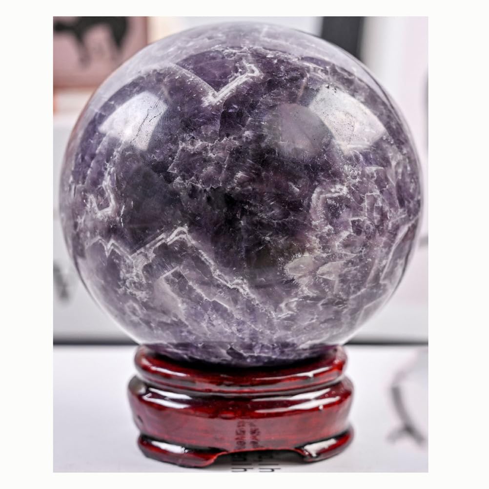 ICXLPMC Crystal Ball, Polished Stone Sphere Decorative Crystals Reiking Crafts Home Decor Ornament Gifts 80-90Mm,2