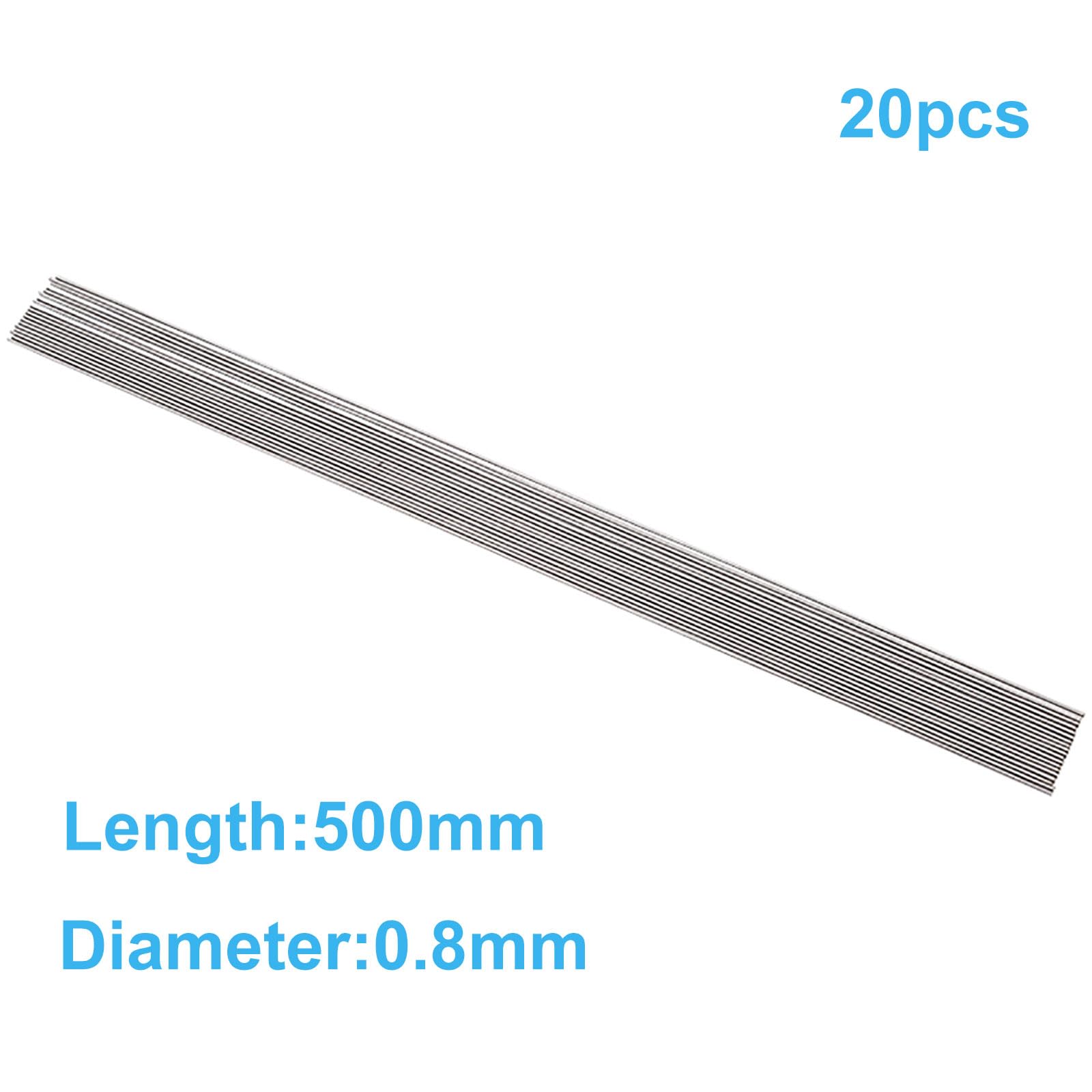 Lot de 20 fils à ressort en acier inoxydable 304, 500 mm, 0,9 mm(0.8mm)