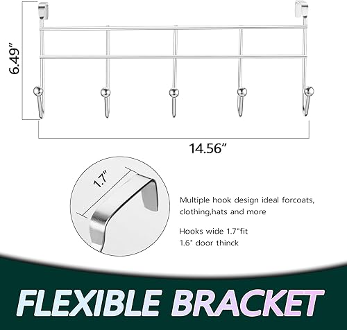 Miniatura 3 de Gancho resistente para puerta - Para colgar camisas, abrigos, toallas, batas, sombreros
