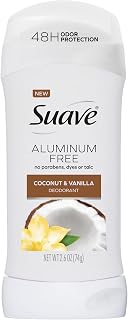 Suave Aluminum-Free Deodorant for Women, Coconut & Vanilla, 2.6 Oz