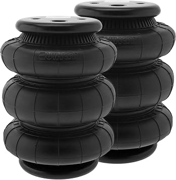 Vixen Air 1/2 "NPT Single Air Port Triple Bellow Suspension Air Spring / Air Bag Dual Pack VXD2600TDP   