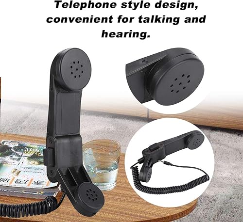 Miniatura 4 de FOSA Retro 0.138 in Teléfono Receptor Micrófono Vintage Teléfono Teléfono Celular Receptor Micrófono, Radio al aire libre Micrófono Altavoz de mano