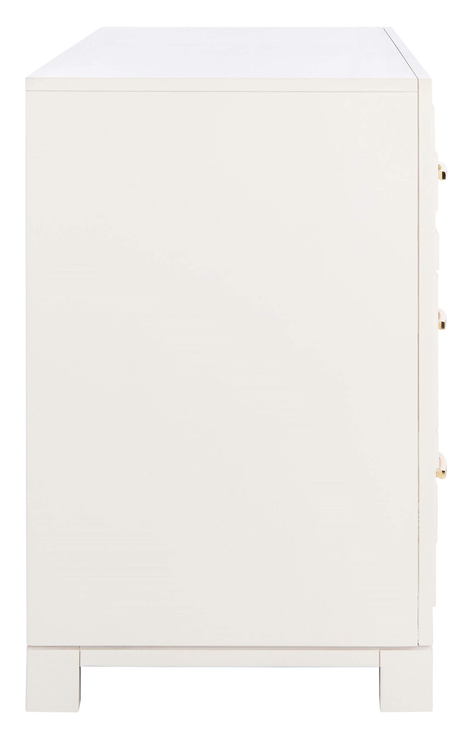 Safavieh Couture Home Collection Raina Greek Key 6-Drawer Dresser, White/Gold