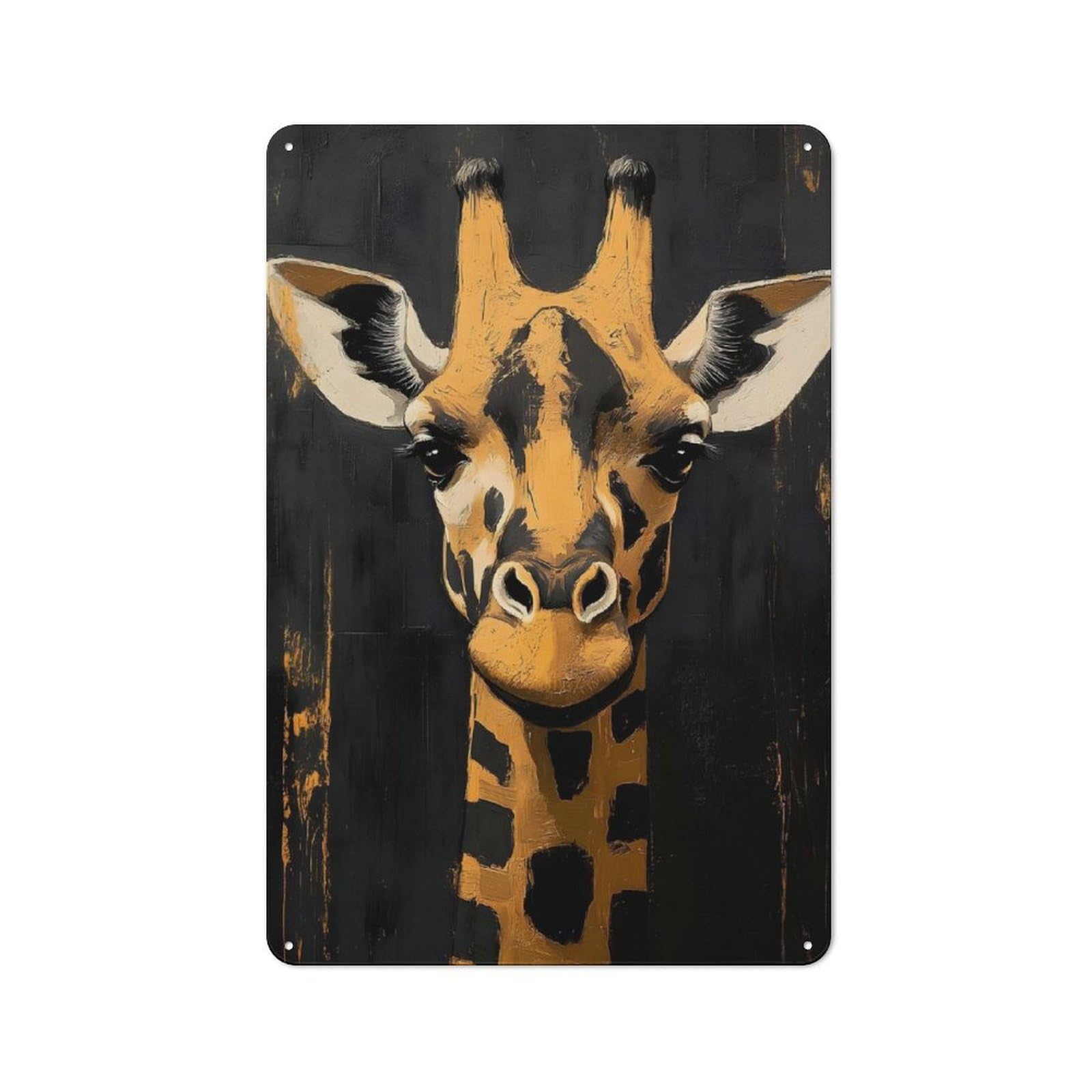 Junmoney Style-7 Outdoor Room Shed Metal Sign 30X20cm Featuring Giraffe Portrait Painting(2), Shed Wall Decor For Shed, Garden Room, Porch Or Garage