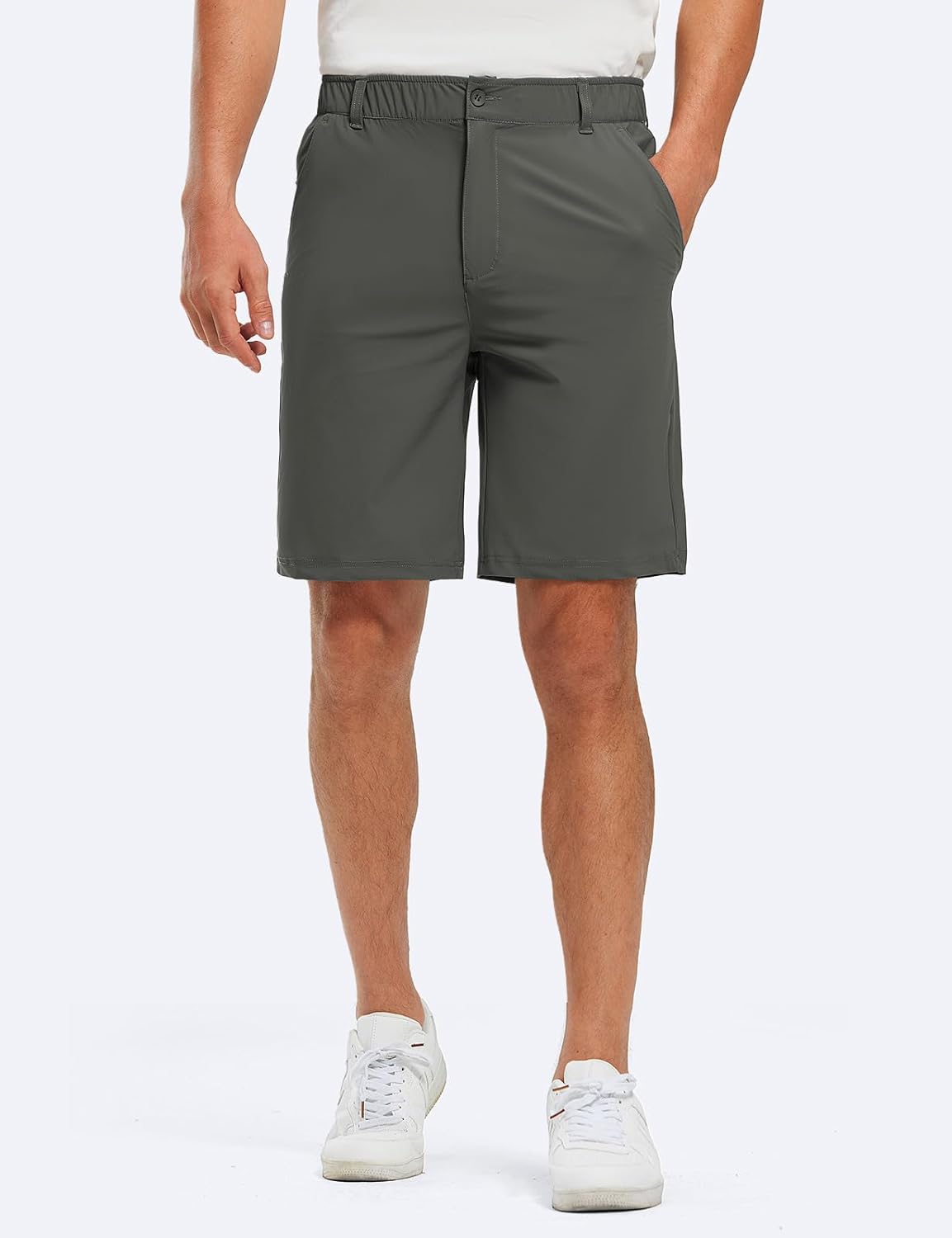TBMPOY Men's 9" Stretch Golf Shorts Quick Dry Lightweight Flat Front Casual Dress Shorts for Work Business Travel Hiking - Image 2