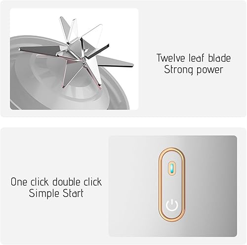 Miniatura 3 de Licuadora personal portátil para batidos y batidos, exprimidor de frutas recargable por USB con 6 cuchillas, licuadoras de mano para viajes