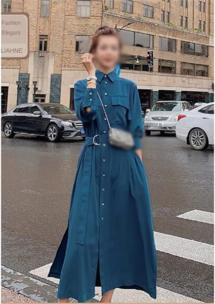 Amazon Co Jp Asdfgh 女性21スタイルの夏の夏のフランスのレトロな腰の抱擁テクスチャ Color Blue Size L Code 服 ファッション小物