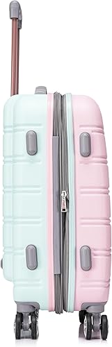 Miniatura 15 de Rockland - Maleta de viaje Melbourne, rígida y expandible, con ruedas giratorias, Azul