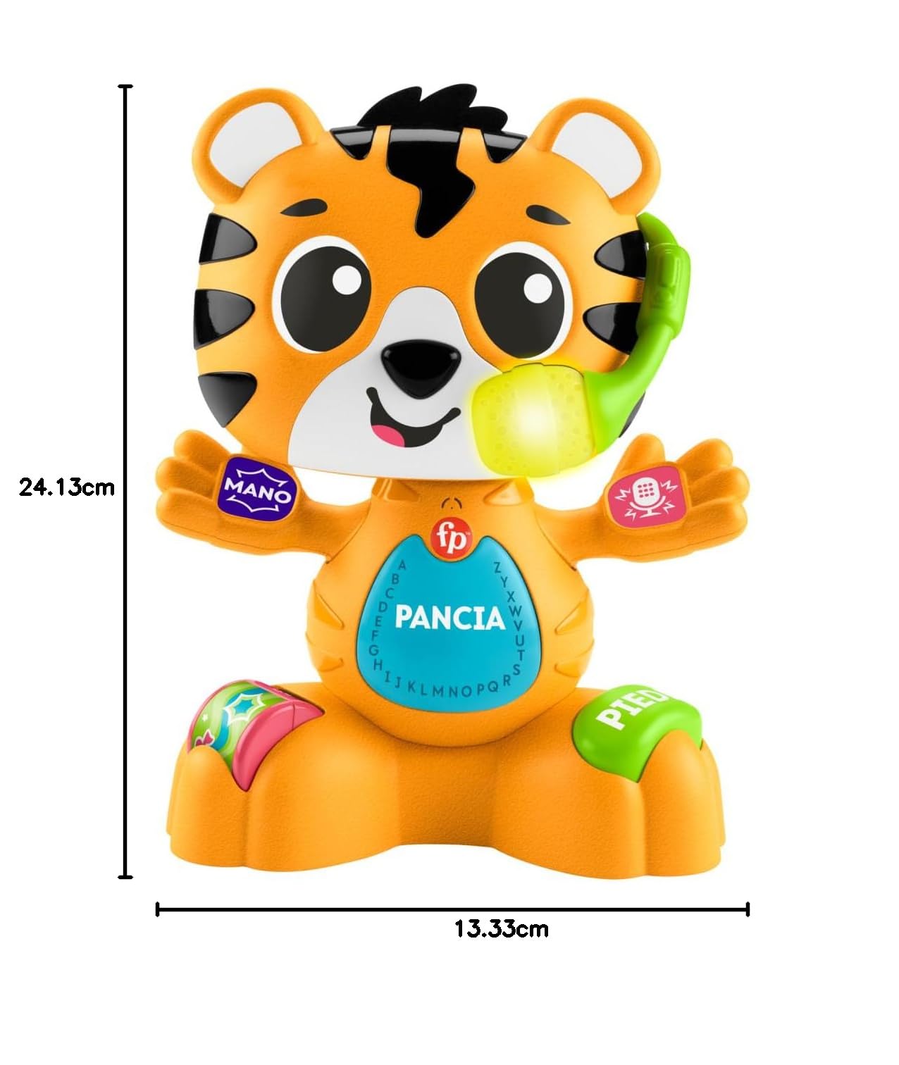 Fisher-Price Lernspielzeug für Babys und Kleinkinder, Beat Bande Lern & Tanz Tiger Justin mit Geräuschen und Lichtern für Kinder ab 9… – Ansicht 6