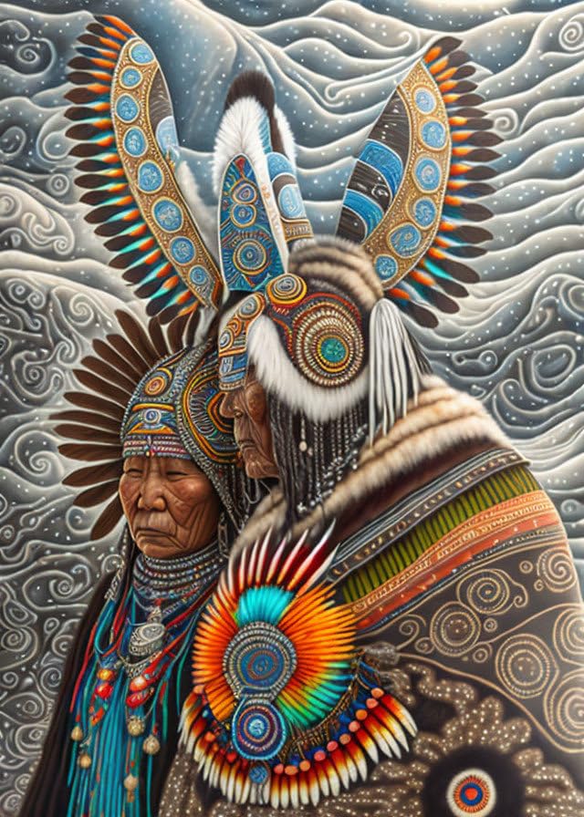 Chaman et guide spirituel poster toile 58x90cm décoration murale ésotérique