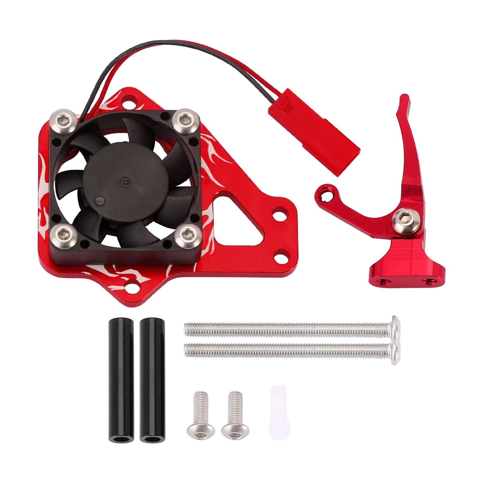 RC Accesorio del Coche Compatible con TRX4 ESC Interruptor De Encendido Y Gatillo De Arranque Fácil con Ventilador De Refrigeración 1/10 RC Crawler Accesorios De Piezas De Actualización(Red)