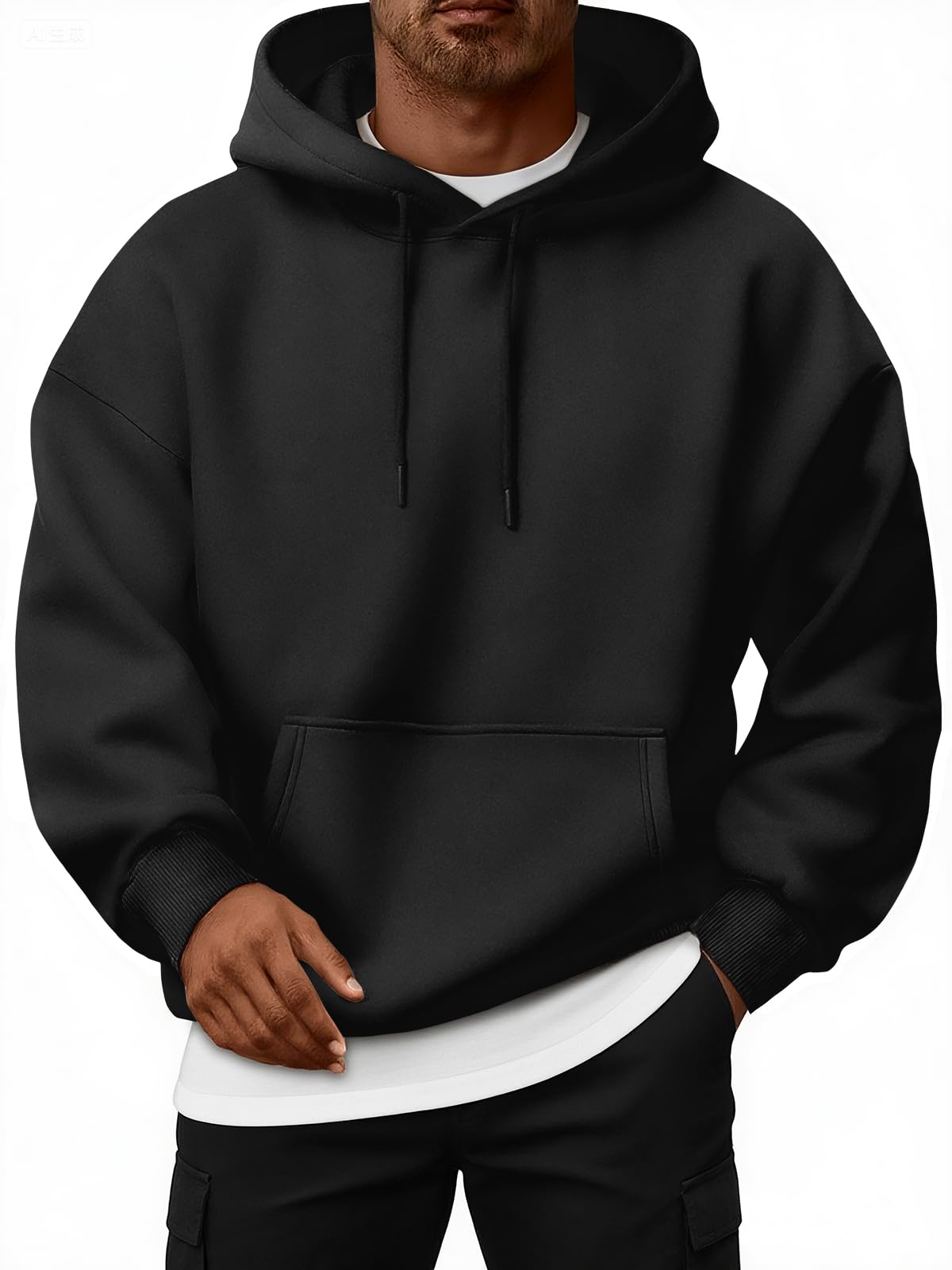 Mens Oversized Hoodies Fleece Lined Sweatshirts