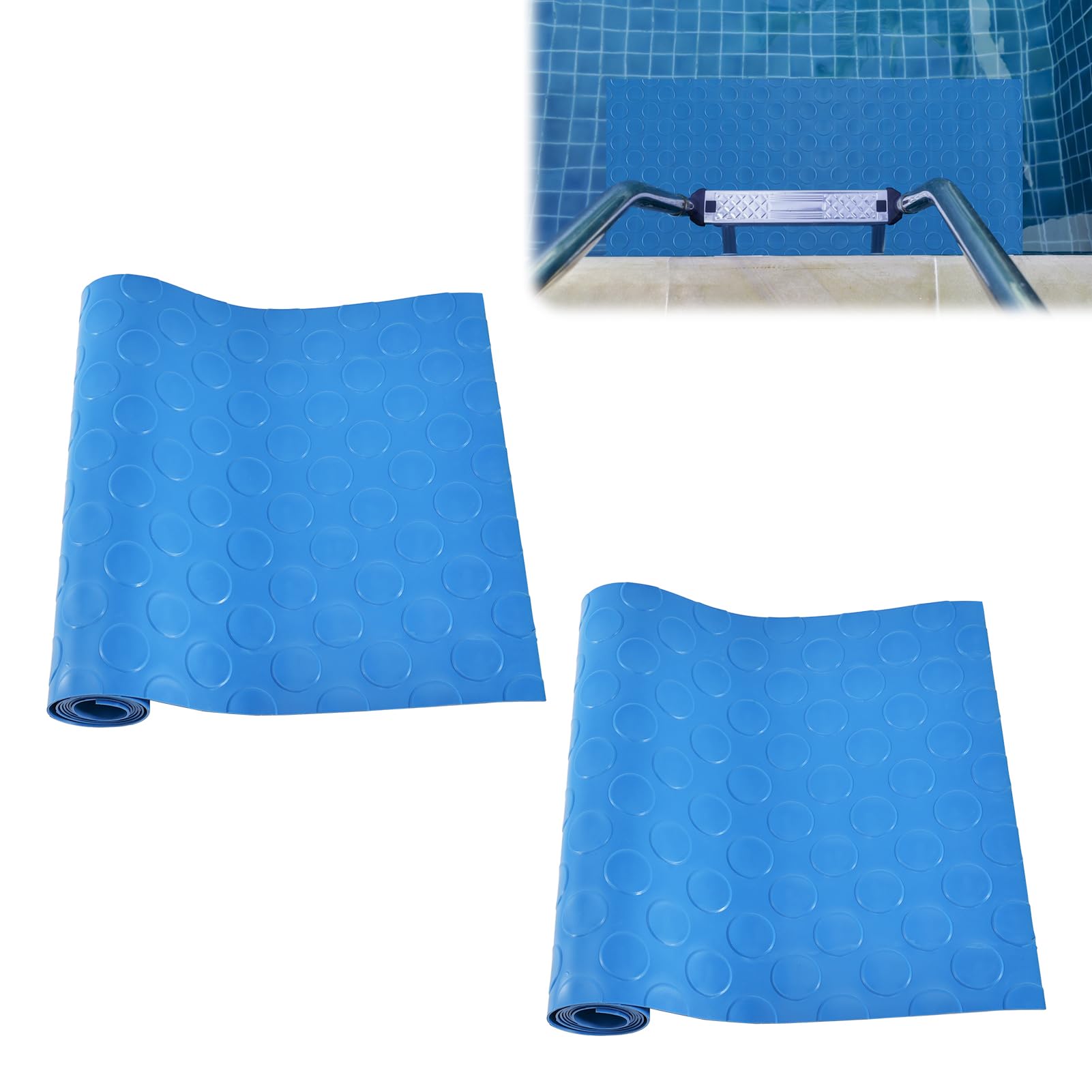 Tapis d'échelle de piscine antidérapant pour protéger le liner du bassin
