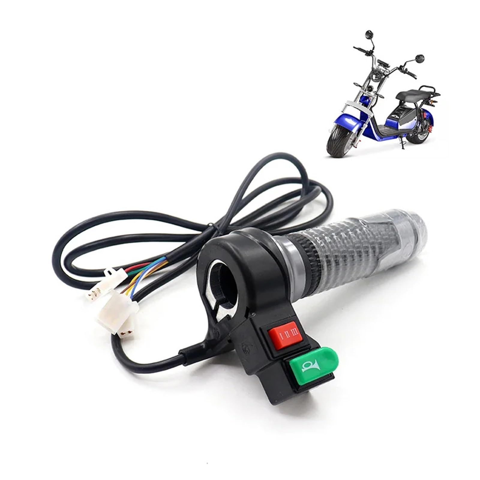 Empuñaduras Manillar Empuñadura Universal para Patinete De Tres Ruedas, Marchas hacia Adelante Y hacia Atrás, Piezas De Mango De Giro, Funda De Goma para Manillar De Motocicleta