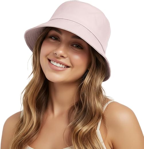 Tomorrow Fashion Cotton Bucket hat for Women, Bucket hat for Man, Beach hat for Women, Sun Protection Cap for Men, Round h...