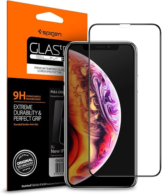 Spigen Full Coverage Tempered Glass Screen Protector for iPhone 11 and iPhone XR - 1 Pack
