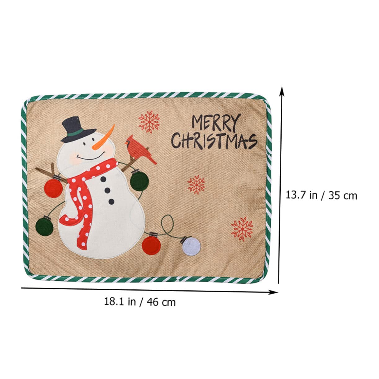 Cabilock 3 Piezas Decoración navideña Decoraciones de Mesa de Fiesta manteles Individuales para Festivales Posavasos navideños Christmas Tablecloth decoración de la Mesa del hogar Tela