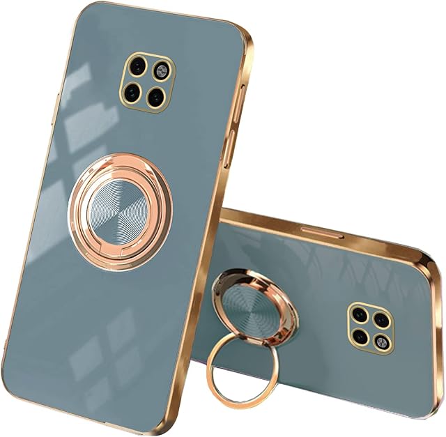 Tiwinxing Compatible with Huawei Mate 20 Pro Case Silicone Shockproof Huawei Mate 20 Pro Phone Case Anti-Scratch Ultra Thin TPU Cases with Magnetic Ring (Grey, Huawei Mate 20 Pro)
