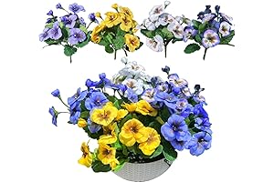 Vivid Artificial Fake Pansies for Outdoor Home Decor