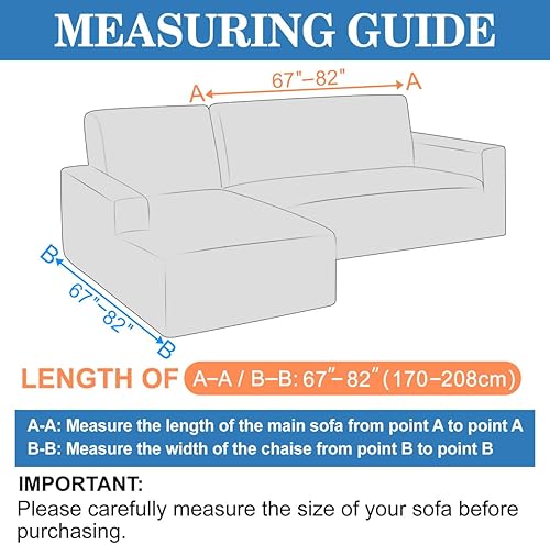 Miniatura 2 de ALIECOM Juego de 2 fundas de sofá 100% impermeables en forma de L para sofá seccional, fundas elásticas en forma de L con diván antideslizante,