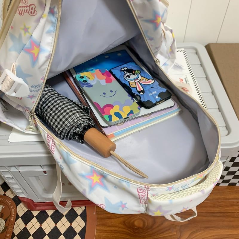 Cute Star Backpack Preppy Backpack Y2k Backpack Y2k Supplies Y2k Accessories Back to College (pink)4