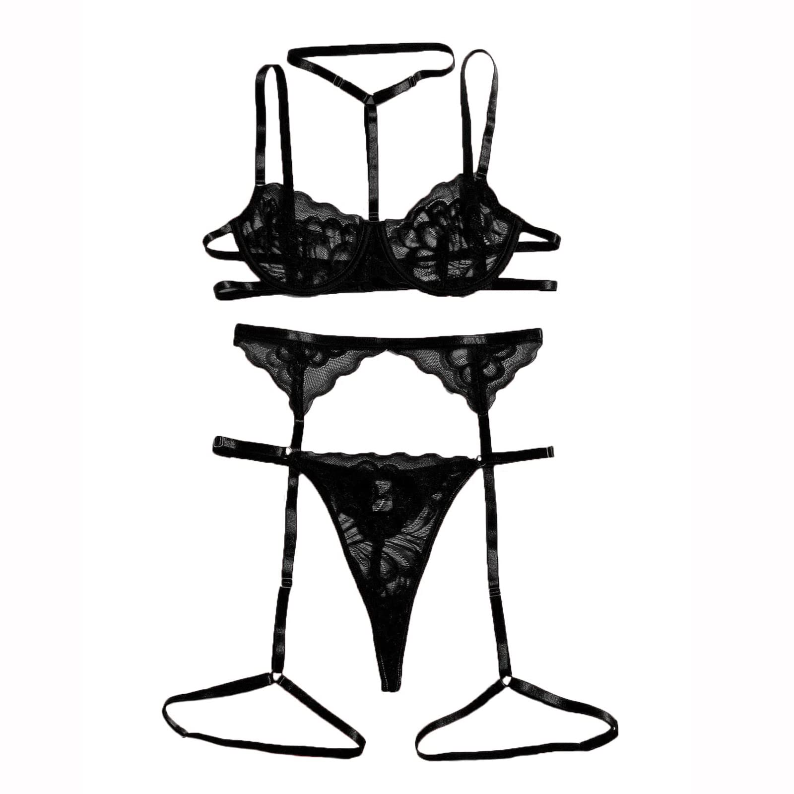Lingerie Sex-ys Femme Coquine Hot Robe Chic sous Vêtements Ensemble Vetements Feminins Tenue Sexe Vetement Érotique Porte Jarretelles Culotte Pute Grande Taille Jarretelle Chaude String De
