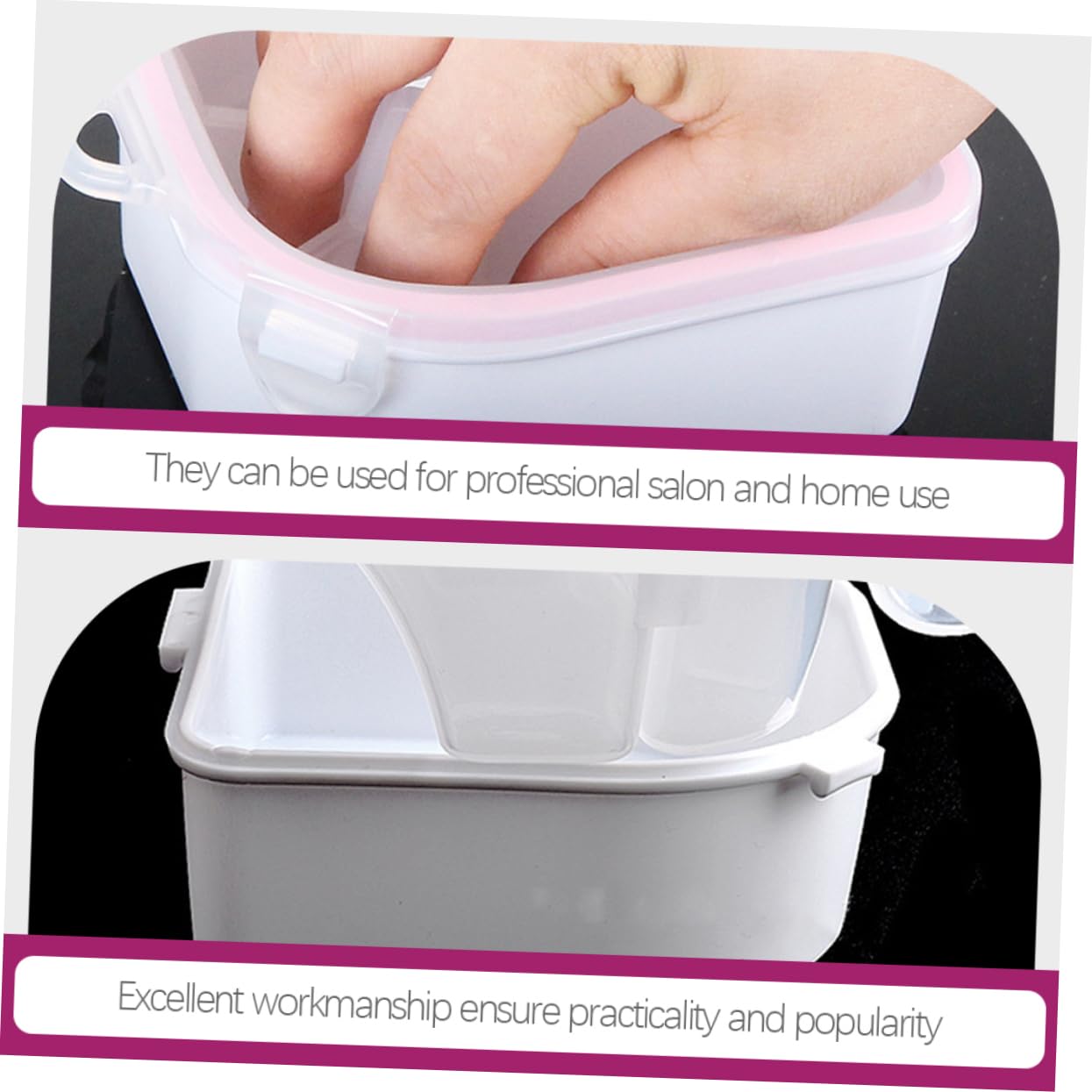 Mikinona 2pcs Square Nail Soaking Bowl Set Manicure Removal Bowl Lid Nail Art Tools Home Spa Manicure Experience