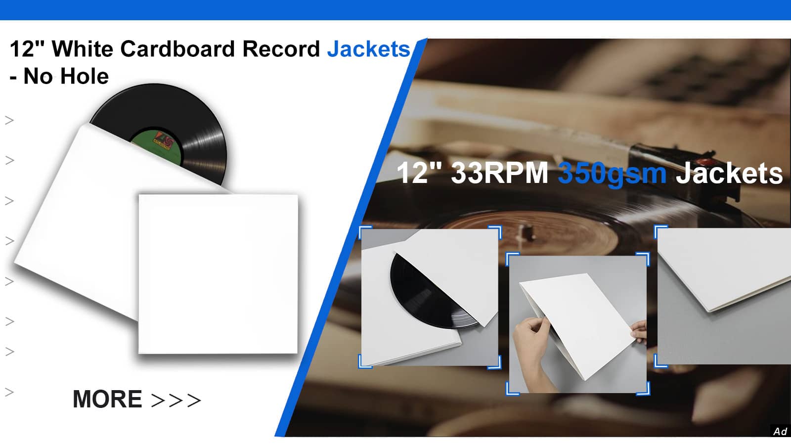 Amazon.com: 20ct 12-Inch LP Vinyl Record Jackets - 350gsm White