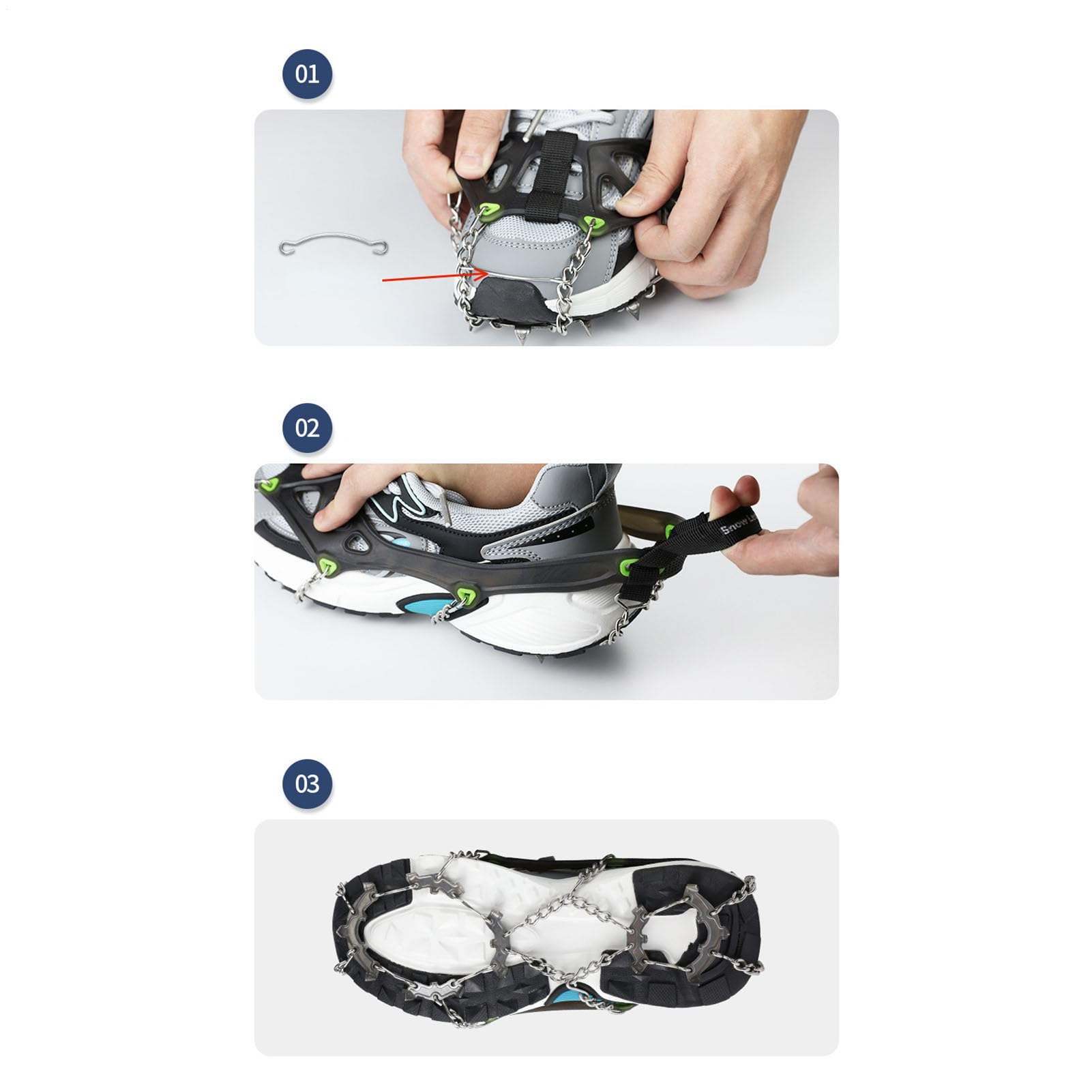 Crampons antidérapants pour chaussures - Crampons résistants à la chaleur pour la pêche, coussinets antidérapants stables avec design de traction forte, équipement d'hiver, accessoires de chaussures