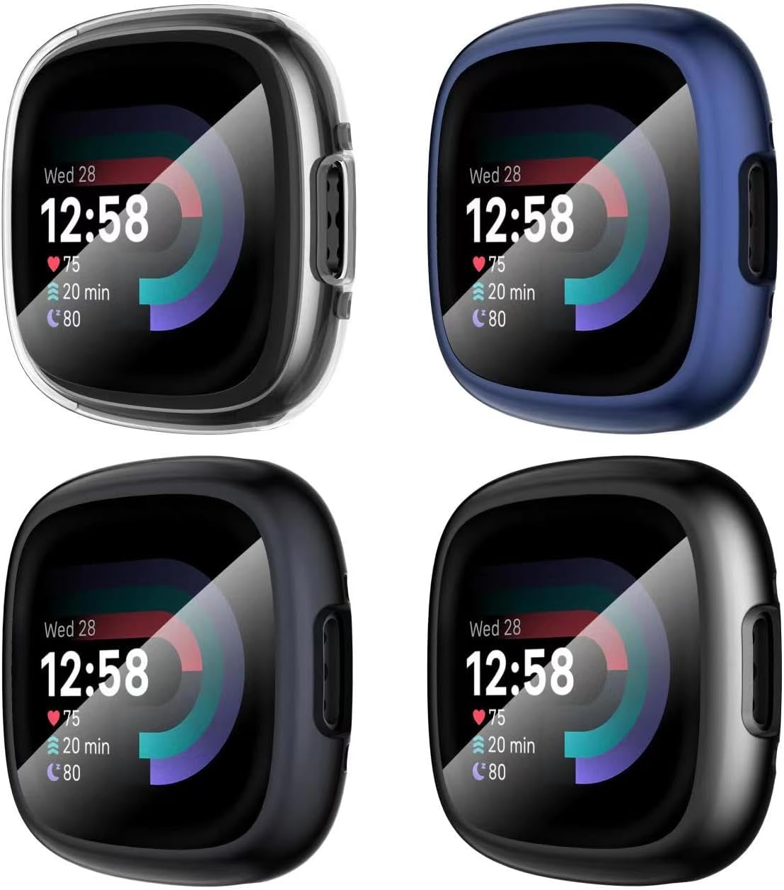 Funda protectora de pantalla copatible con Fitbit Versa 4Sense 2