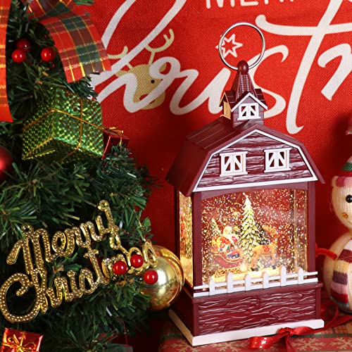 Image of Eldnacele Santa Claus Red Musical Snow Globe Lantern with 6H Timer