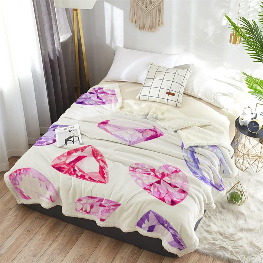 Watercolor Sherpa Blanket Thick Velvet Flannel Bedspreads Office Nap Throw Sofa Cover Bedding