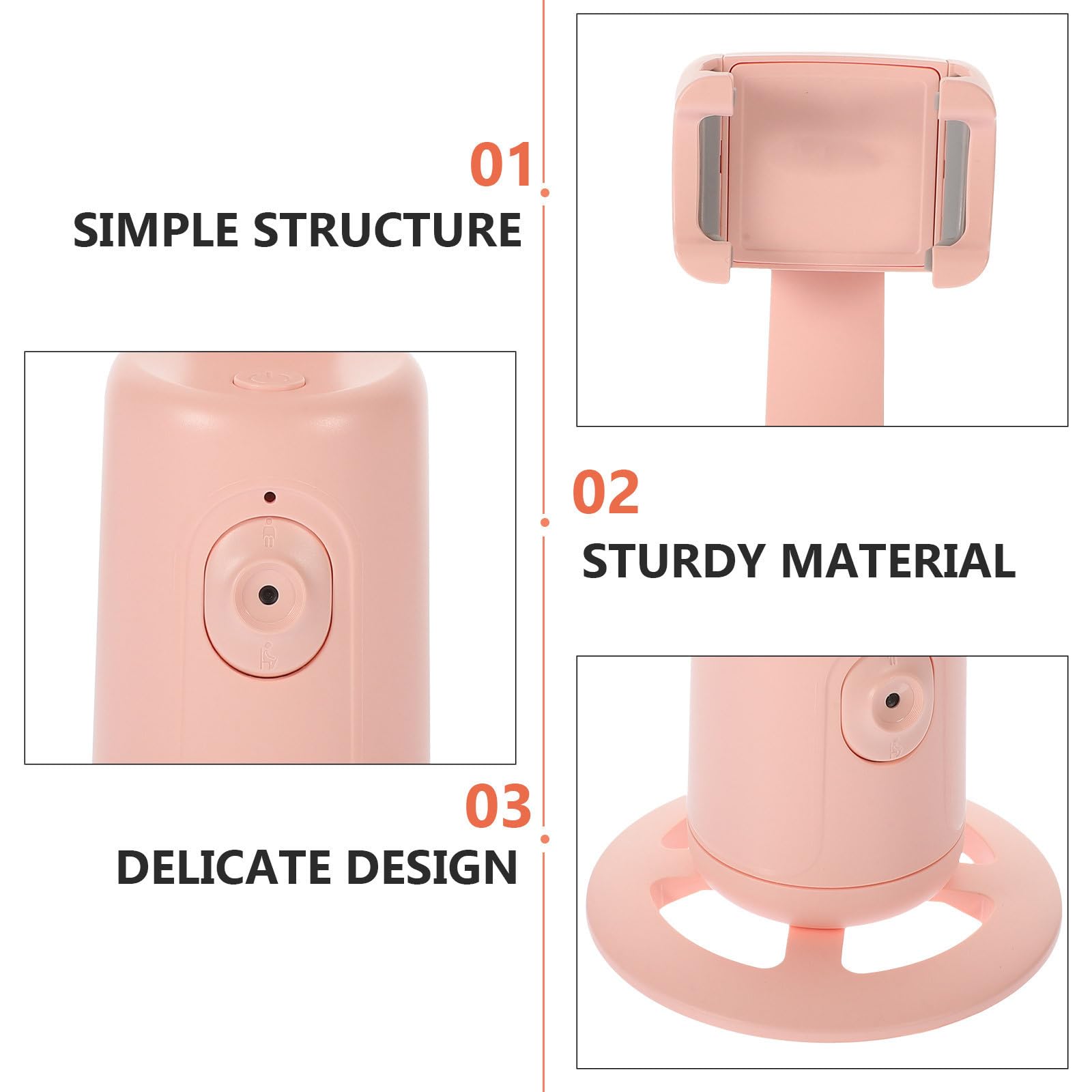 CLISPEED Soporte Color Teléfono Móvil en para Reconocimiento Inteligente Facial 360° Giratorio Soporte Ajustable de 56-100 Mm y para Teléfonos Videollamadas Streaming