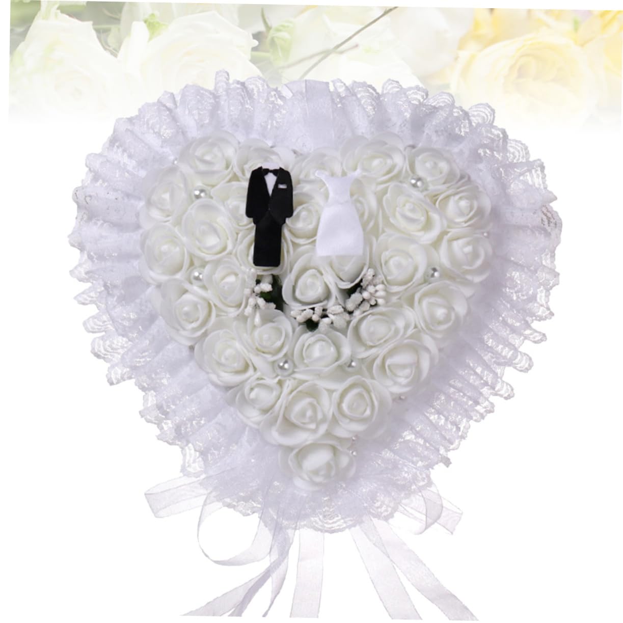 Cabilock 2stücke Floral Ringkissen Spitze Für Hochzeiten Eleganter Ringträger Mit Romantischem Design Perfektes Accessoire Für Braut Und Bräutigam Für Zeremonien Und Verlobungen