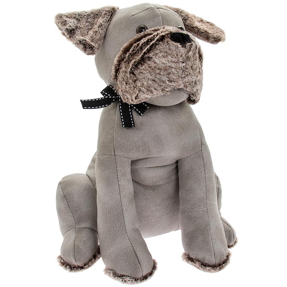 Tamersgifts Faux Leather Grey Dog Doorstop Assorted Doorstop Door Stop Stopper Filled Heavy Doorstop Faux Leather Novelty Wedge (Faux Leather Grey Dog Doorstop)