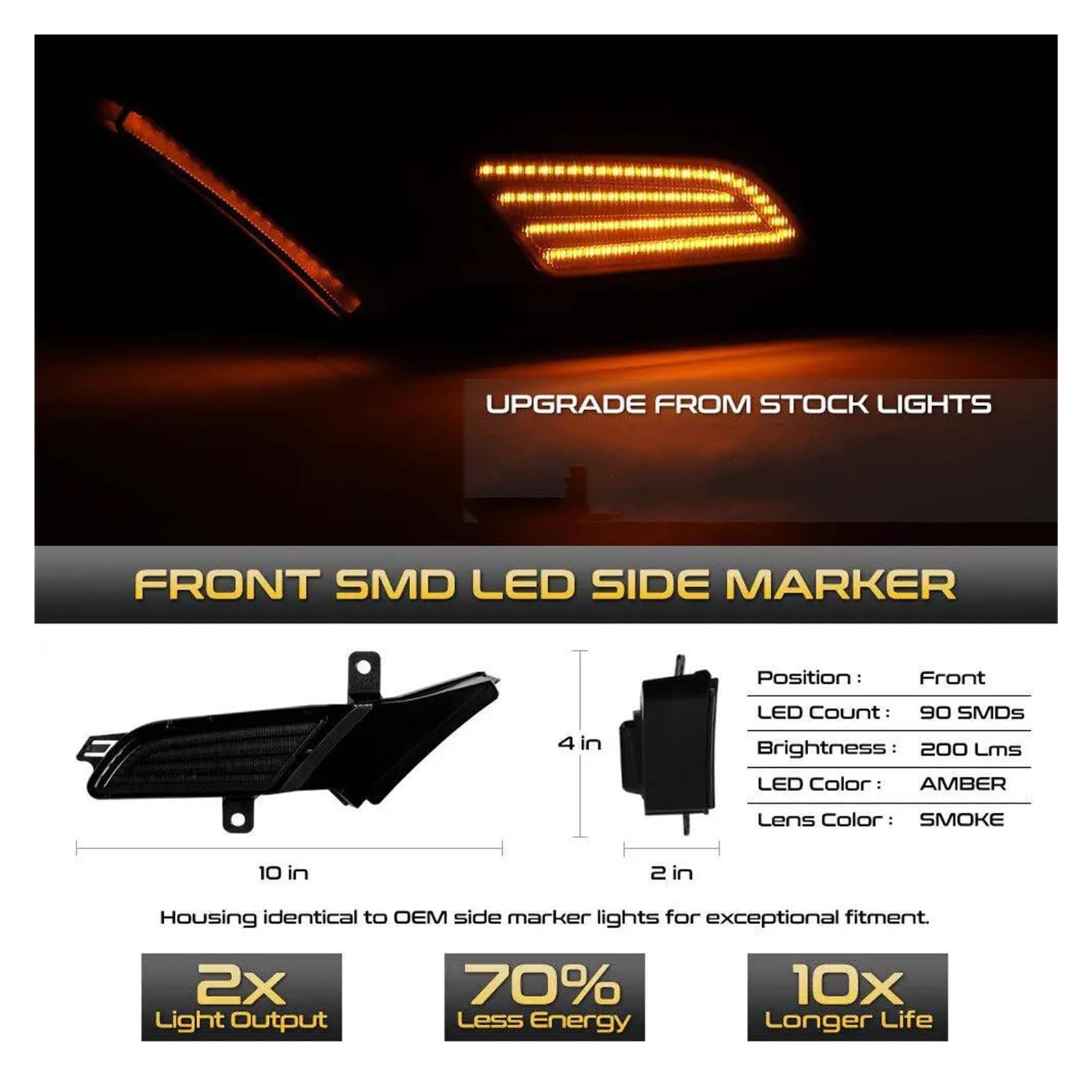 Genérico Luces Señal Giro Coche Luces LED Posición Lateral Para Cayenne 957 (2007-2010) Intermitentes OEM N.° 95563103610 Luz Indicadora Espejo