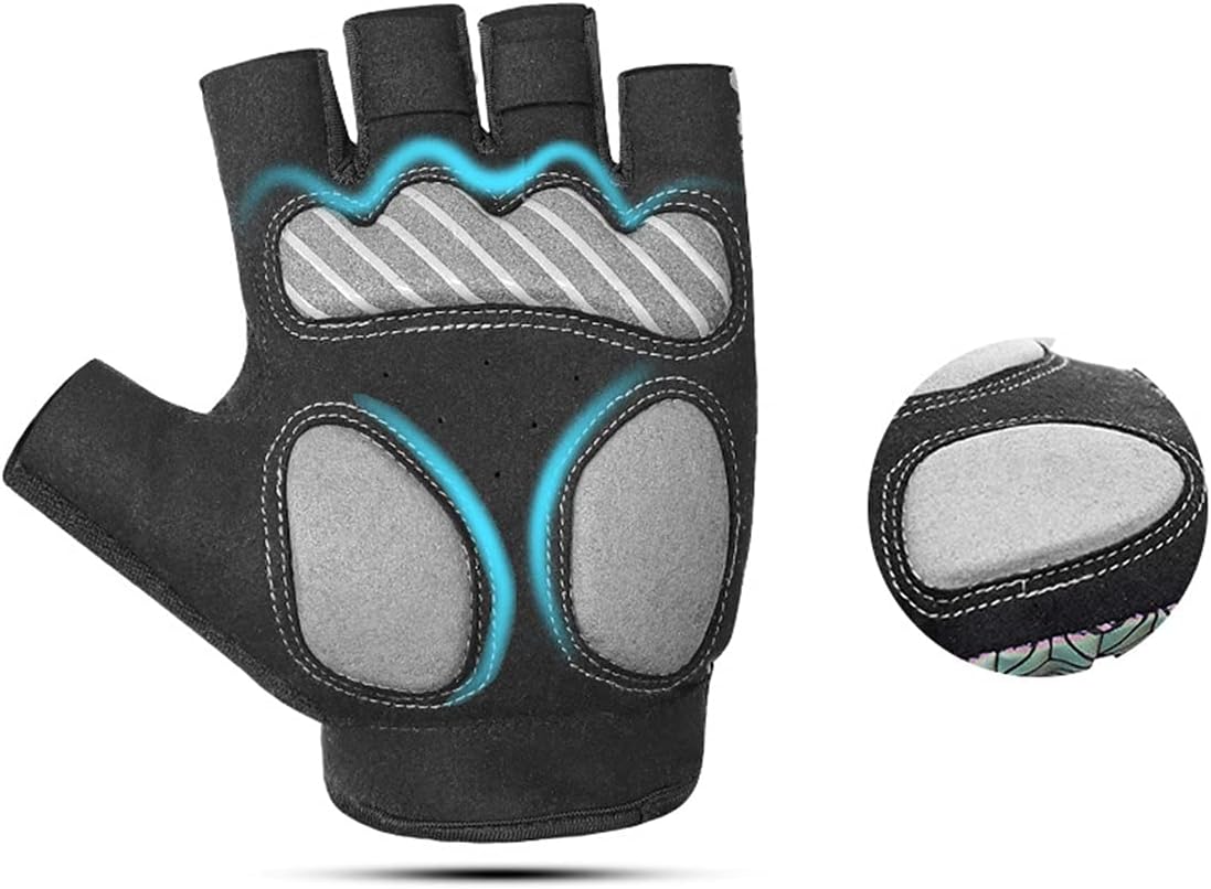 屋内ハーフフィンガーグローブ ショート指屋外サイクリンググローブ通気性滑り止め山ロードバイクスポーツグローブ 幅広く使用 (色 :